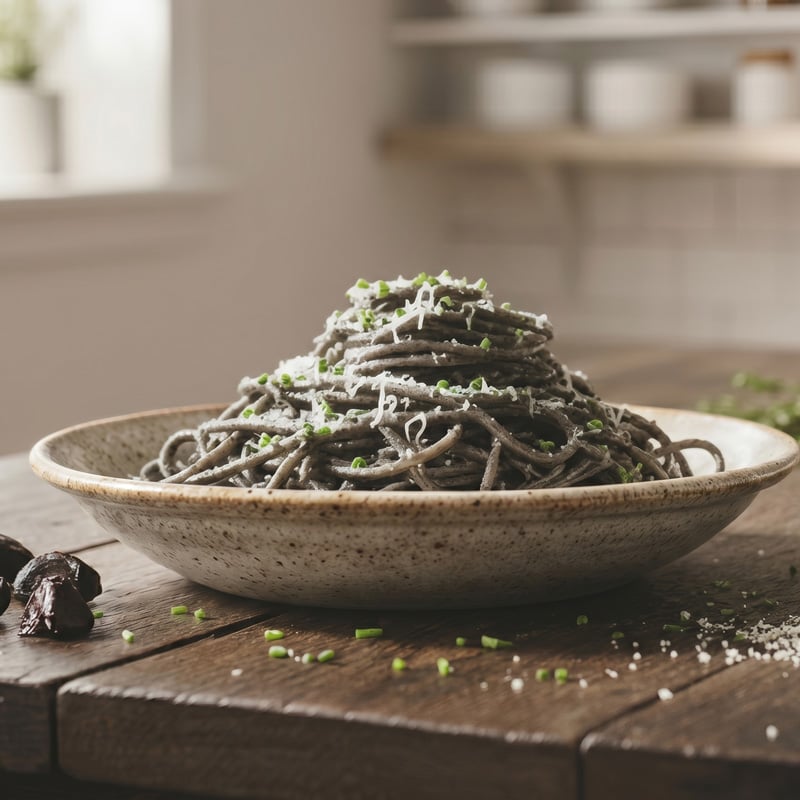 Black Garlic Pasta by Val